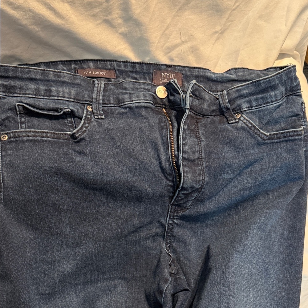 NYDJ Blue Denim Jeans Slim Bootcut 14P Marvelous - Picture 5 of 9